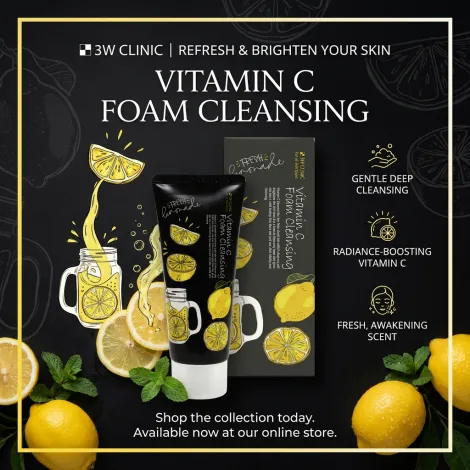 3W Clinic Vitamin C Foam Cleansing 100ml (Korea)