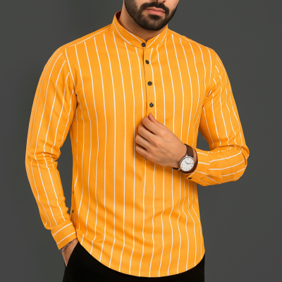 Premium Long Sleeve Striped Katua for Men