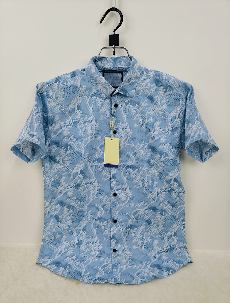 Men's Half Sleeve Print Shirt in Pure Cotton, Slim Fit, 6 Colours