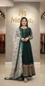 Semi-Stitched Georgette Embroidery Party Dress with Inner