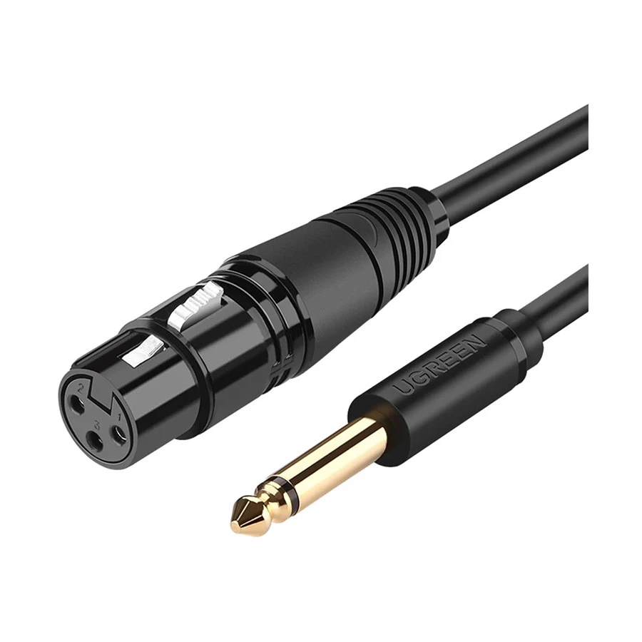 UGREEN AV131 (20720) 6.5mm Male to XLR Female 3 Meter Black Mic Cable