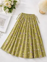 Women's Linen Skirt, Free Waist 28 to 44, 40 Inch Length