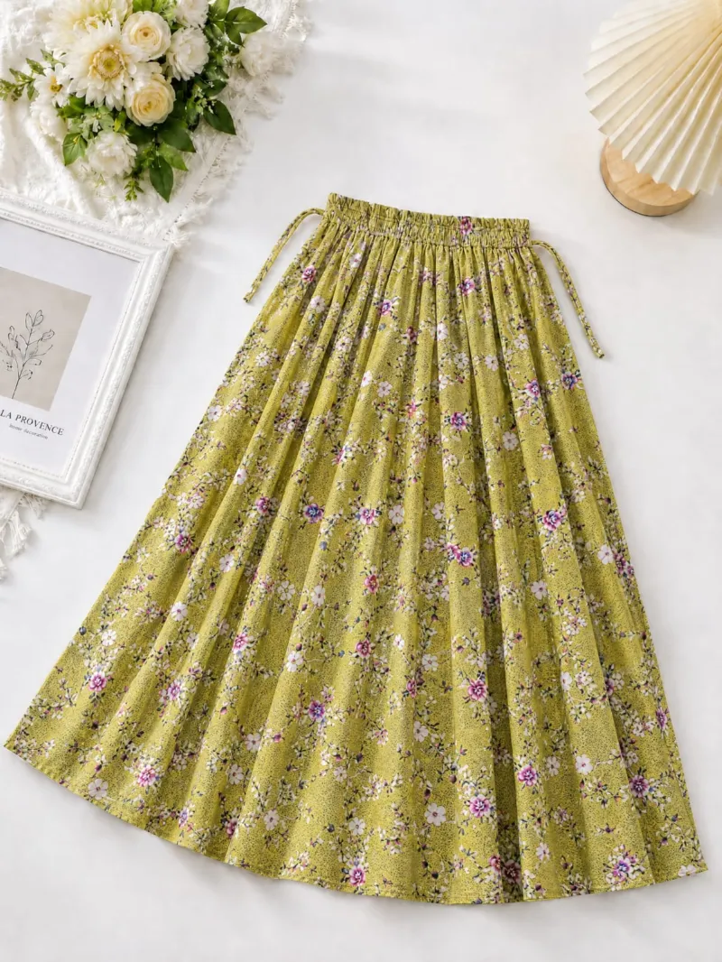 Women's Linen Skirt, Free Waist 28 to 44, 40 Inch Length