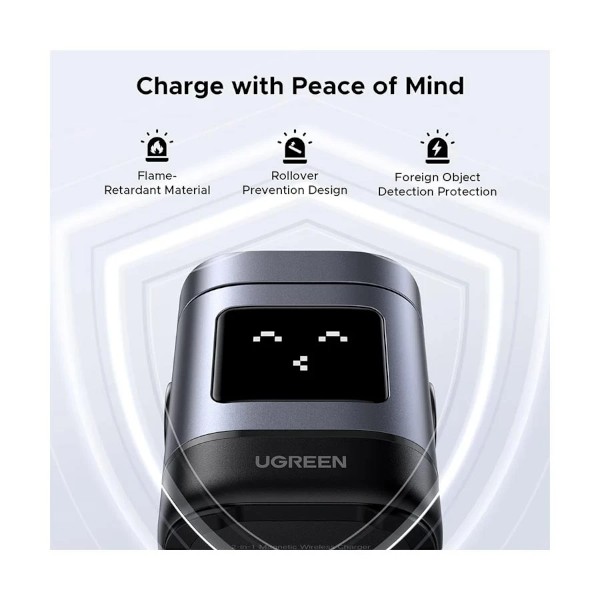 Ugreen Uno W709 20W Qi2 2-in-1 Grey Magnetic Wireless Charger