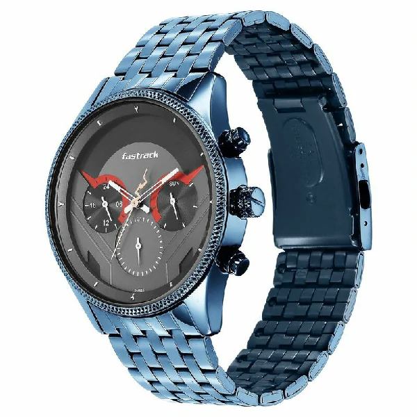 Fastrack NS3286KM03 Thor Quartz Multifunction Grey Dial Metal Strap Watch