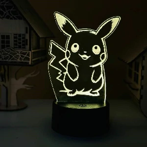 GearUP Acrylic Multicolor Night Lamp (Pikachu) WHITE