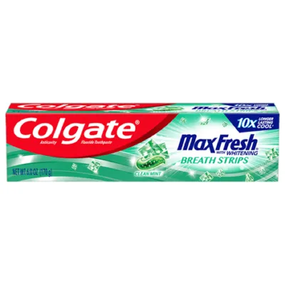 Colgate Max Fresh Breath Strips Clean Mint Toothpaste 178g (Mexico)
