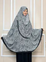 Viscose Cotton Long Hijab with Niqab, Back 50 Inch, 6 Colours