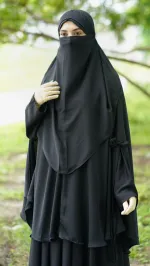 Readymade Khimar Hijab in Cherry Fabric, Free Size