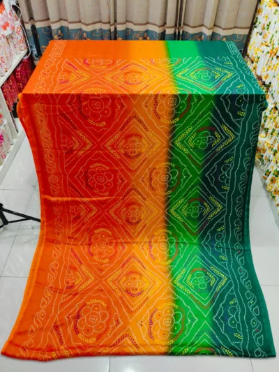 Chunri Print Saree in Soft Fabric, Without Blouse Piece
