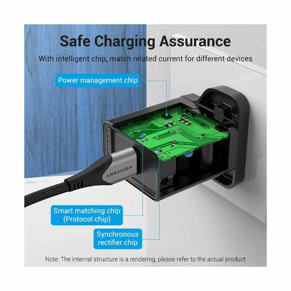 Vention FACB0-UK 1-Port USB 22.5W Black Charger