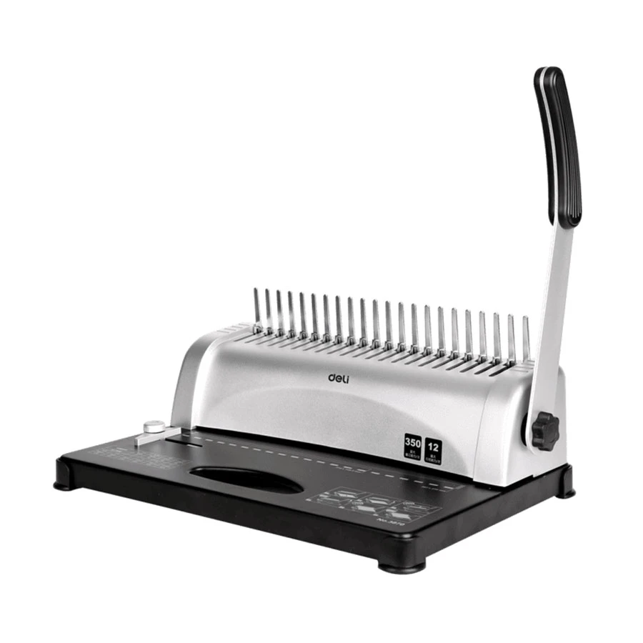 Deli E3870 A4 21-Hole Comb Binding Machine, 350 Sheet Capacity