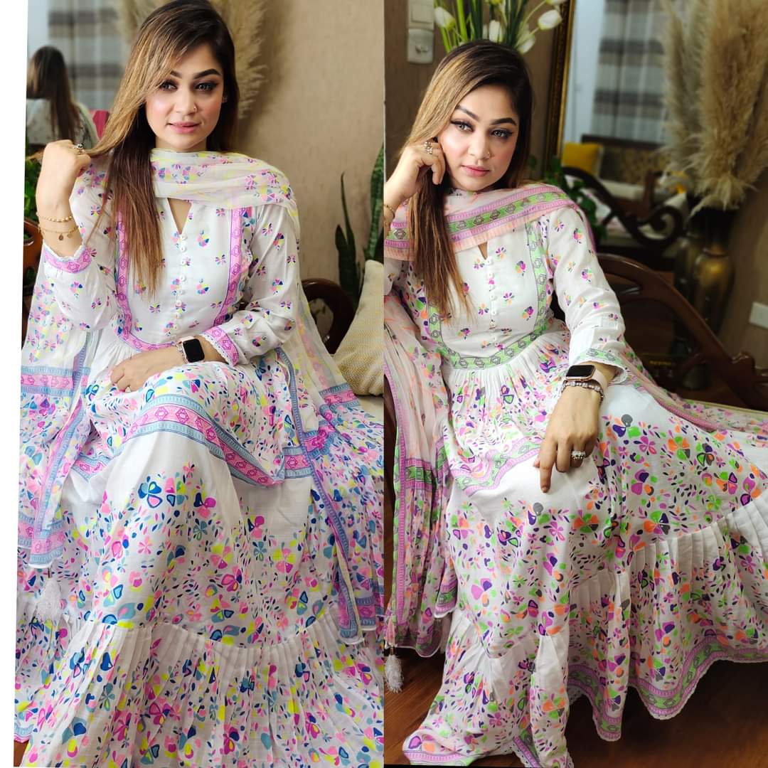 AC Cotton Three Piece with 48+ Inch Kameez, 5 Colours