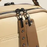 High end ladies' handbag multi-layer large capacity commuting bag(Cream)
