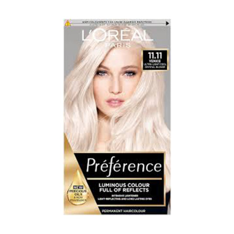 Loreal Hair Color Preference 11.11  Ultra Light Cool Crystal Blonde (Belgium)