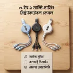 UFK A031 3-in-1 Retractable Fast Charging Cable