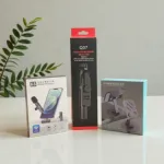 Smart Vlogger's Combo: K8 Wireless Microphone, Q07 Bluetooth Selfie Stick & 360° Rotating Phone Stand