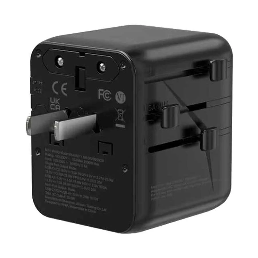 WiWU Warrior International 45W GaN Universal Travel Charger Black