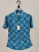 Men's Half Sleeve Spandex Cotton Shirt, Slim Fit, M to XL