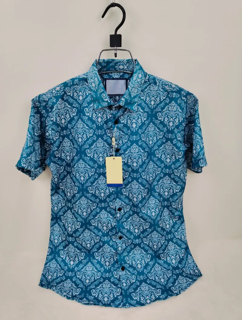 Men's Half Sleeve Spandex Cotton Shirt, Slim Fit, M to XL