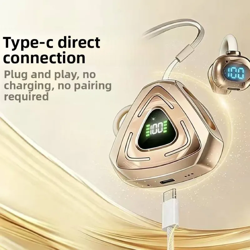 J82 TWS Wireless Touch Control Over-Ear Headphones with LED Digital Display IPX-4 Waterproof Rating for Gaming with Low Latency