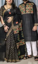 Matching Dhupian Silk Saree and Panjabi for Couples, 6 Colours