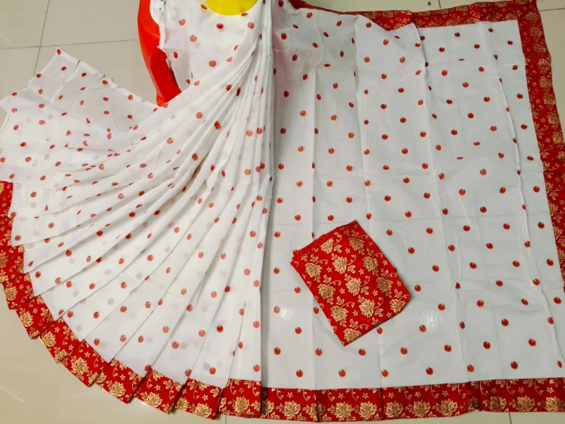 Resham Silk Saree with Screen Print and Blouse Piece