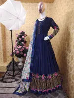 Georgette Party Three Piece with Butterfly Salwar, 56 Inch, 4 Colours