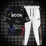 Men's Oversized Drop Shoulder Mesh T-Shirt and Trouser Set