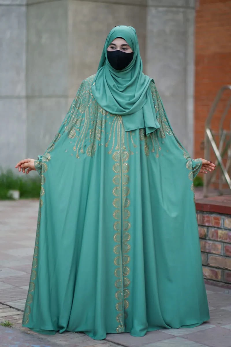 Abaya Full Set with Inner, Koti, Hijab and Stone Work