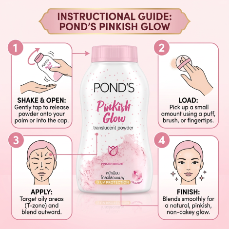 Pond's Pinkish Glow Translucent Powder 50ml (Thailand)