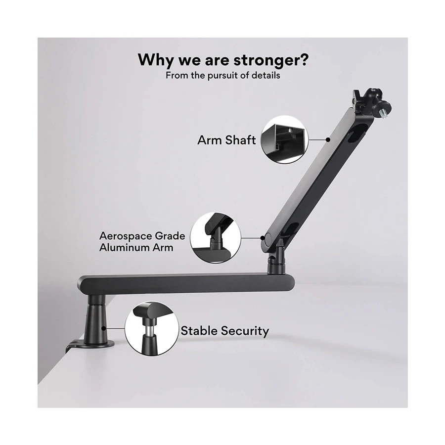 Maono BA92 Black Microphone Suspension Boom Arm Stand