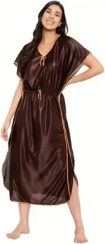 Women's Satin Kaftan Nightie, 51 Inch Long