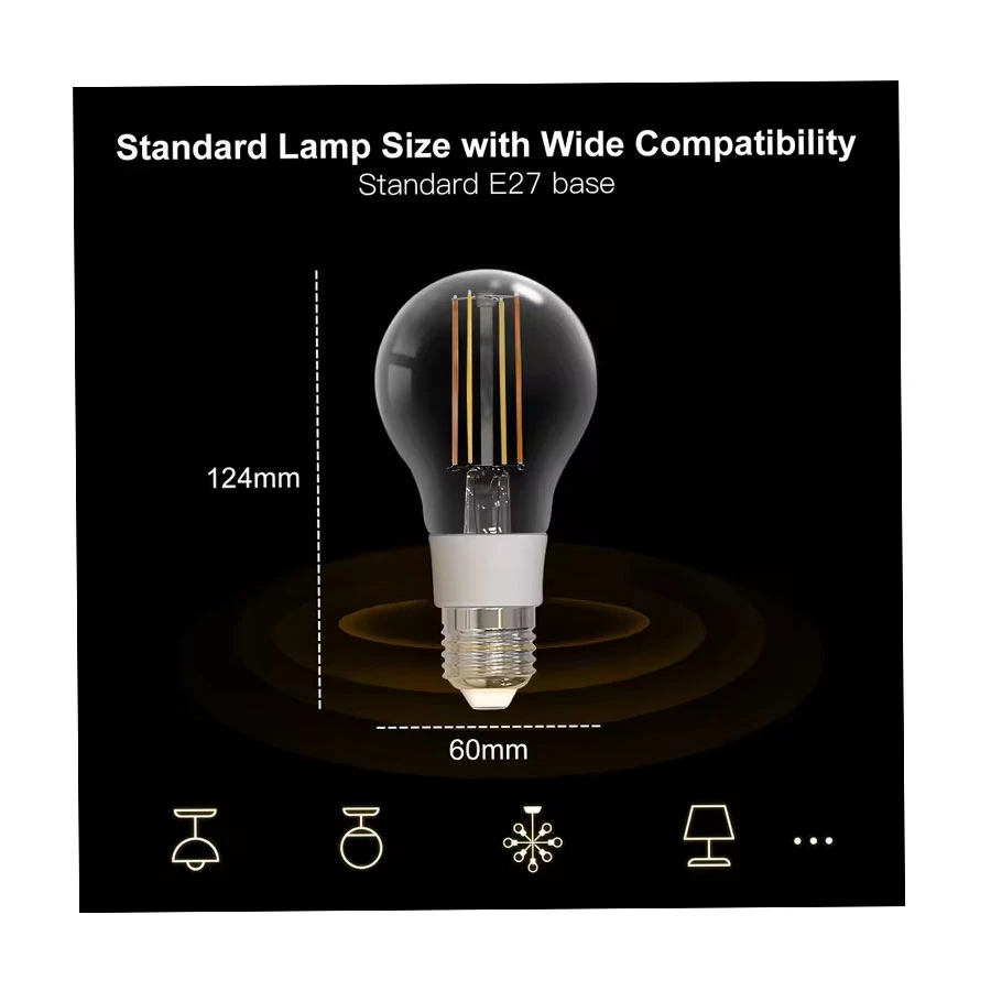 Moes WB-TDA7-F-E27 7W WiFi Smart Filament Light Bulb