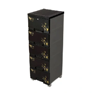 Premio Silver Wardrobe - 5 Drawer - Black