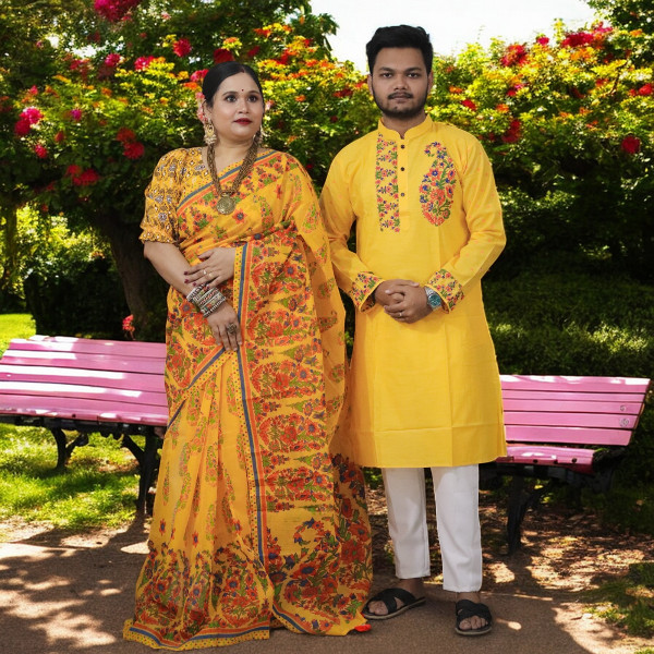 Sharee Panjabi Couple Set (No Blouse Piece)