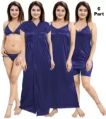 Women's Satin Night Dress Set with Long Nightie and Top