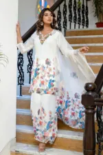 Georgette Western Three Piece with Print and Embroidery