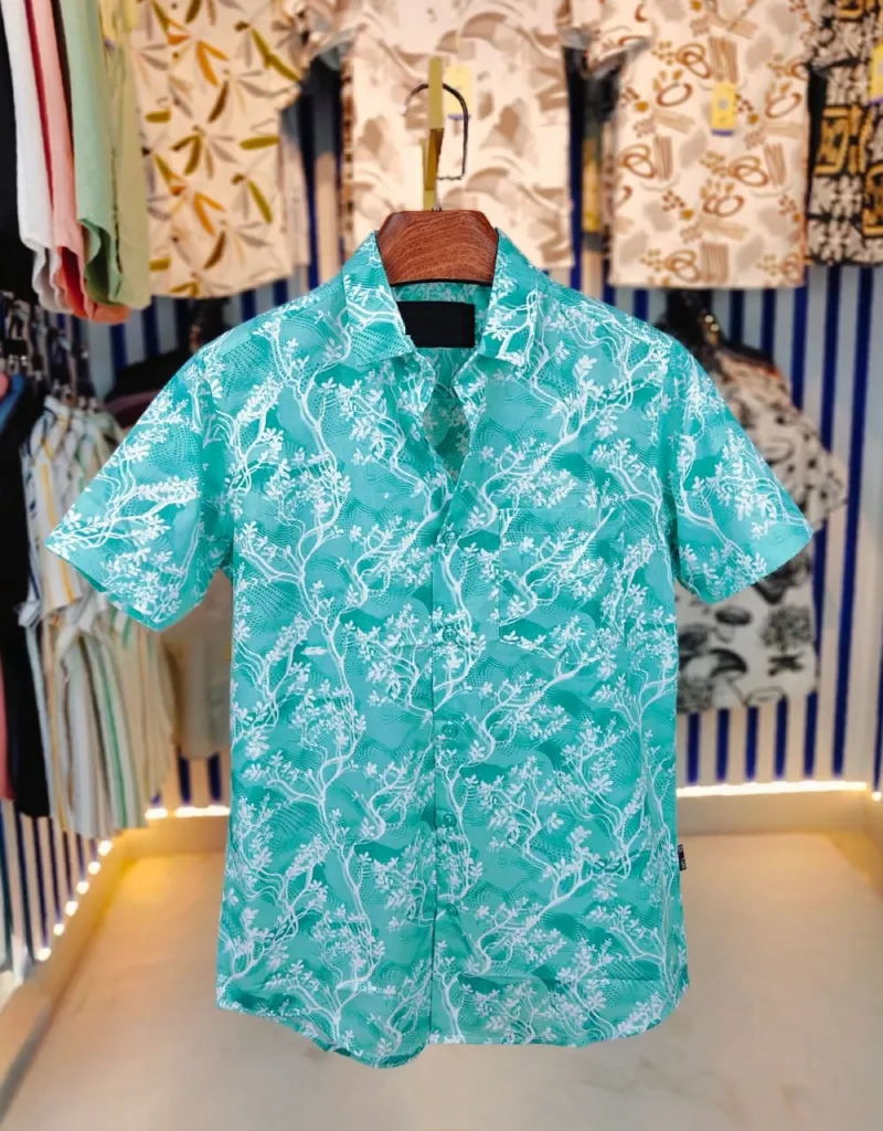 Men's Pure Cotton Half Sleeve Print Shirt with One Pocket