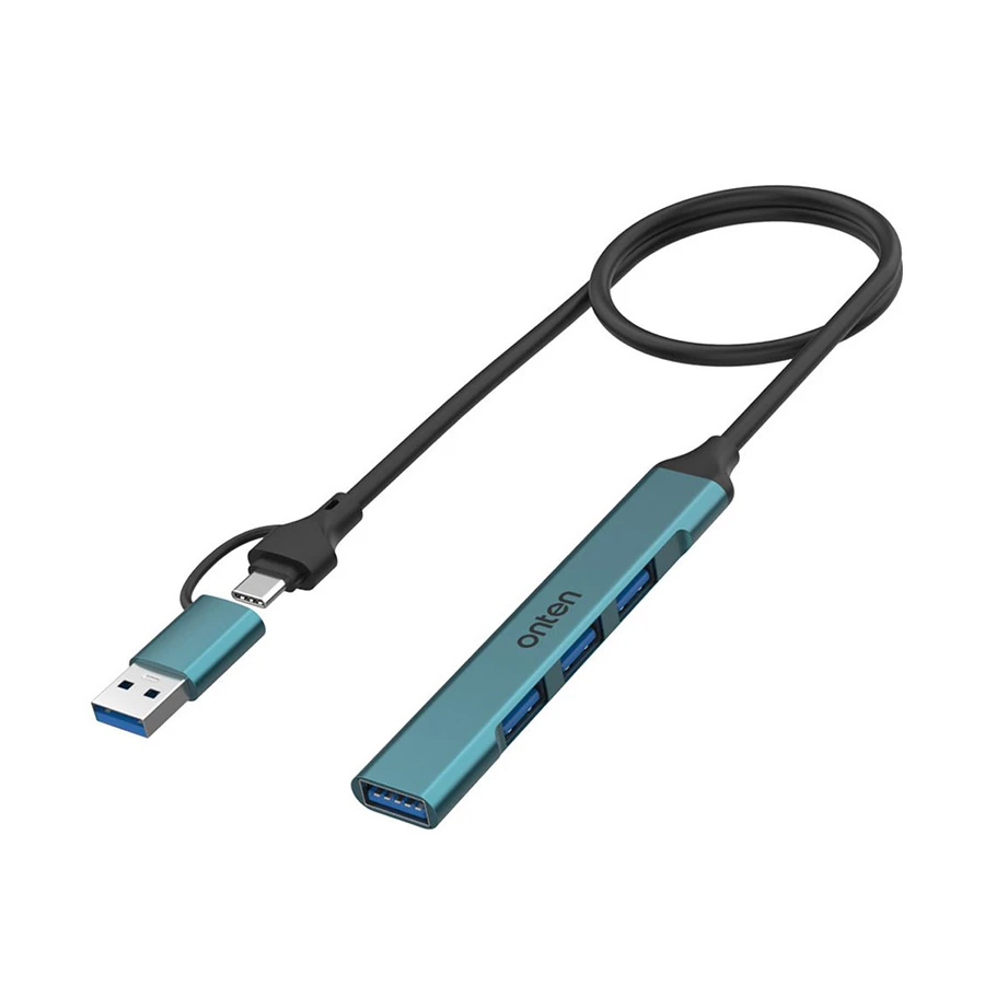 Onten OTN-UCA9701 USB-C & USB-A to Quad USB Hub Gray