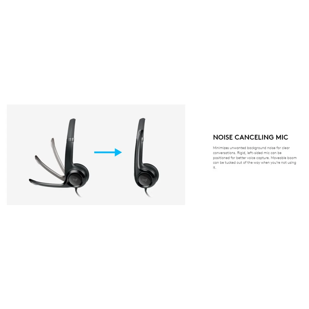 Logitech H390 USB Computer Headset Black