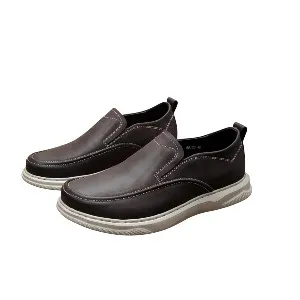 25059-Coffee Genuine Cowhide Leather Premium Casual Shoes For Men