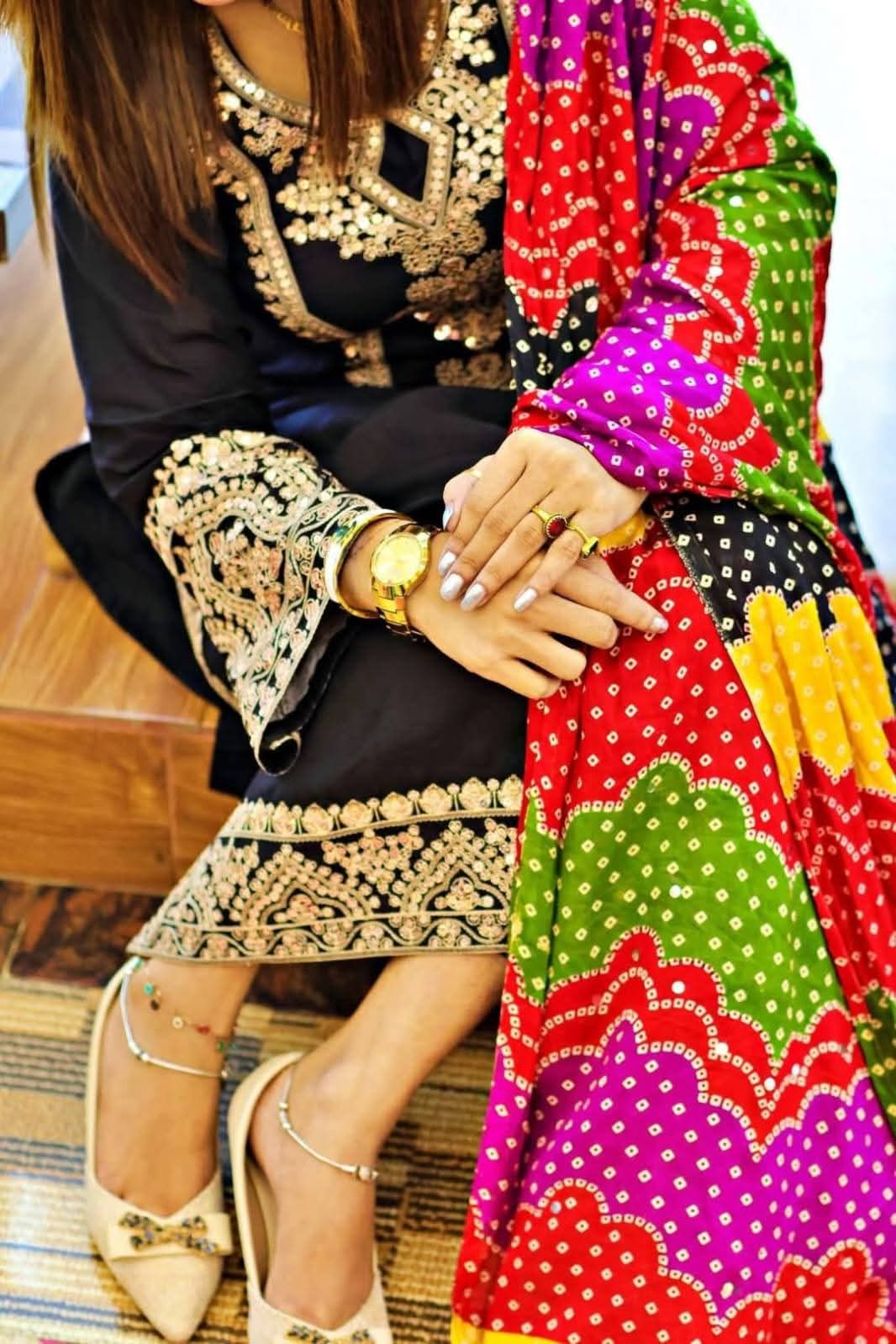 Women's Embroidered Three Piece with Butter Silk Salwar