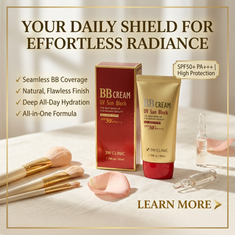 3W Clinic BB Cream UV Sun Block SPF 50+ PA+++ 50ml (Korea)