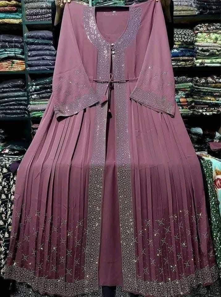 Munjerin Stone Work Koti Borka with Hijab, 4 Colours