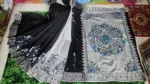 Block Print Dhupian Silk Saree with Embroidery, 13 Haath Long