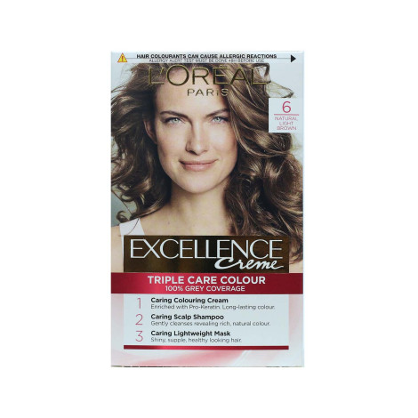 L'Oreal Excellence Creme Triple Care Colour - 6 Natural Light Brown (Belgium)