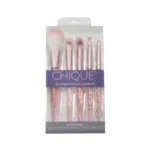 Chique Pink Glitter 5-Piece Face Brush Set (China)