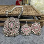 Antique Oxidized Necklace & Earrings Set – (Multiple Colors Available)