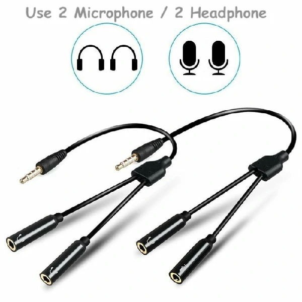 Dual Microphone Adapter For Smartphone & Laptop